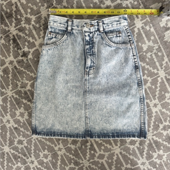 Jordache Vintage 80s Blue Denim Pencil Skirt Knee-Length Casual - Picture 6 of 10